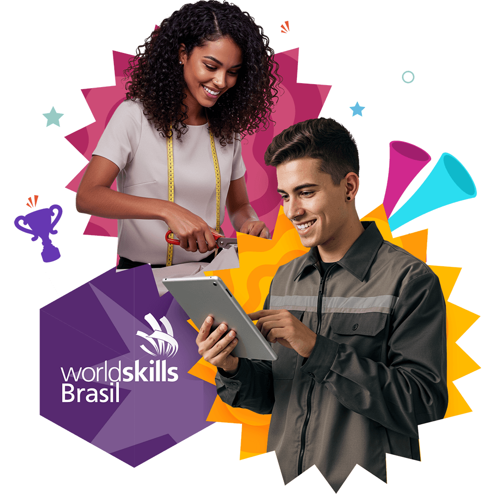 Duas pessoas participando do WorldSkills